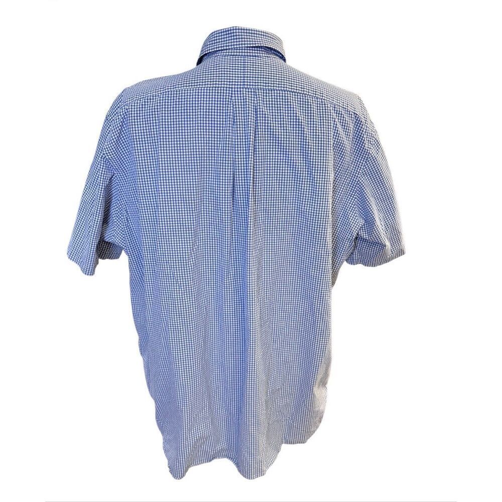 Ralph Lauren Button Down Mens 2XB Blue Gingham Classic Fit Shirt Sleeve Pony Log - Picture 6 of 11